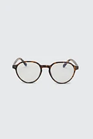 Ardene Blue Light Round Tortoiseshell Glasses in Brown