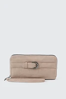 Ardene Accordion Wallet with Belt Strap in Beige | 100% Recycled Polyester | Eco-Conscious