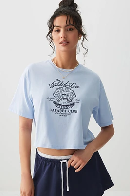 Ardene Boxy Graphic T-Shirt in Light | Size | 100% Cotton