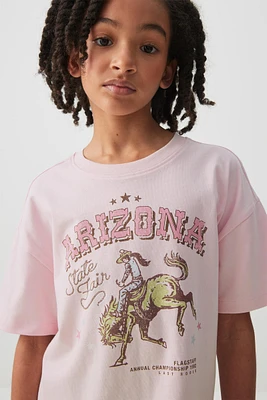 Ardene Kids Oversized Graphic T-Shirt in Lilac | Size | 100% Cotton