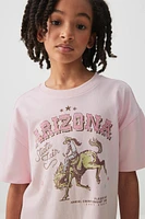 Ardene Kids Oversized Graphic T-Shirt in Lilac | Size | 100% Cotton