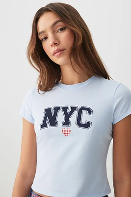 Ardene Graphic PJ Top in Light | Size | Cotton/Elastane | Eco-Conscious