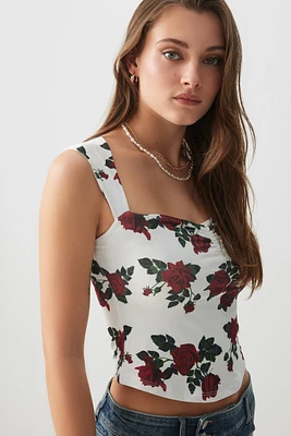 Ardene Tie Back Sweetheart Top in Burgundy | Size | Polyester/Elastane
