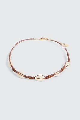 Ardene Seashell Necklace in Brown