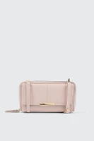 Ardene Crossbody Wallet in Light Pink | 100% Recycled Polyester/Faux Leather | Eco-Conscious