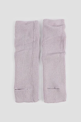 Ardene Stirrup Leg Warmers in Lilac