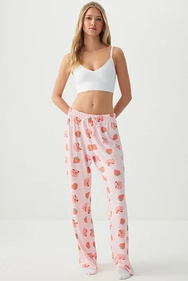 Ardene Printed PJ Pants in Light Pink | Size | Polyester/Spandex