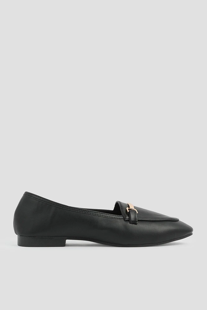 Ardene Loafers with Horsebit Detail in Black | Size 11 | Faux Leather | Eco-Conscious