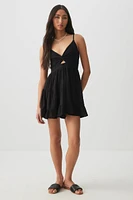 Ardene Twist Front Embroidered Mini Dress in | Size | Rayon