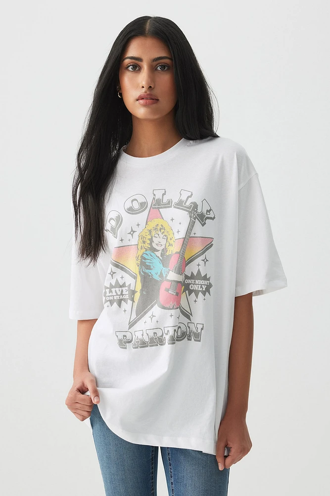 Ardene Dolly Parton T-Shirt in White | Size | 100% Cotton