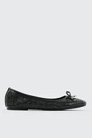 Ardene Laser Cut Ballet Flats in Black | Size | Eco-Conscious