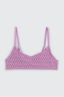 Ardene Kids Crochet Bikini Top in Medium Purple | Size | Polyester/Spandex/Elastane