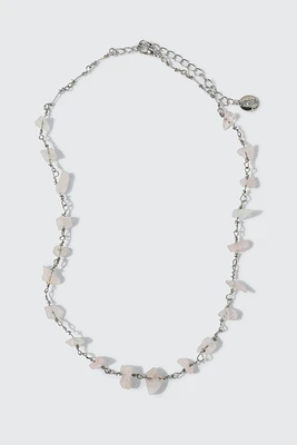 Ardene Necklace with Semi-Precious Stones in Light Pink