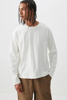 Ardene Man Long Sleeve T-Shirt For Men in White | Size | 100% Cotton