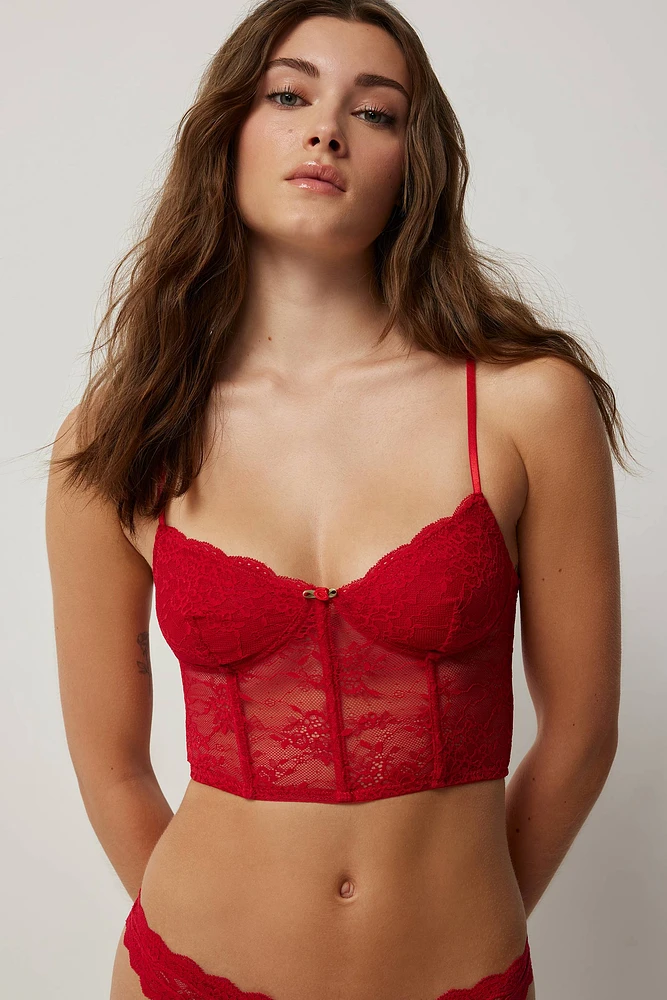 Ardene Lace Slip On Bustier in | Size | Nylon/Spandex
