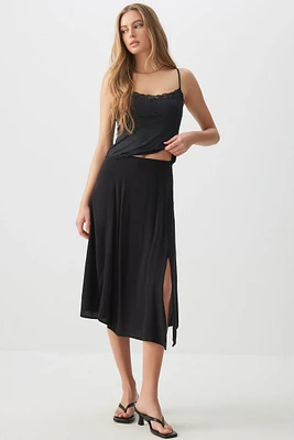 Ardene Flowy Midi Skirt with Slit in | Size | 100% Viscose
