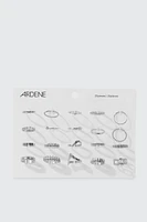 Ardene 20-Pack Assorted Rings in Silver | Size