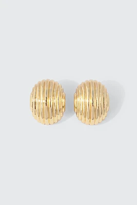 Ardene Vintage Oval Stud Earrings in Gold | Stainless Steel
