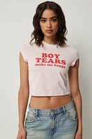 Ardene Printed Baby T-Shirt in Light Pink | Size | Spandex/Cotton