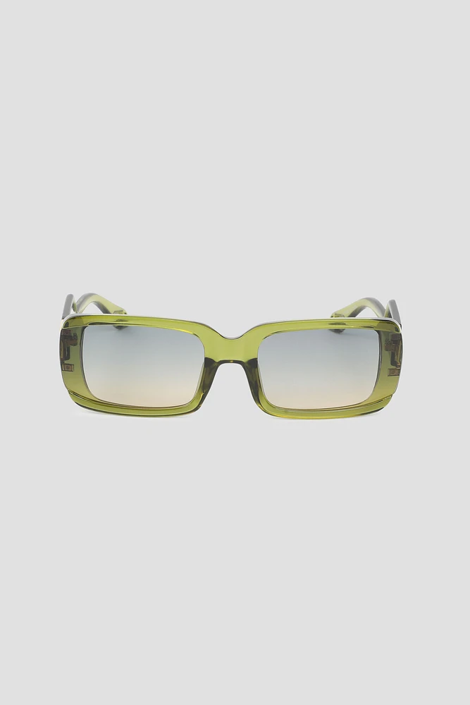 Ardene Rectangular Sunglasses in Green