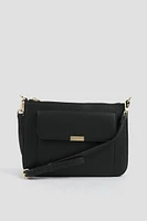 Ardene Small Crossbody Bag in Black | Faux Leather/Polyester