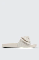 Ardene Slides with Bow Detail in Beige | Size