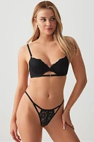 Ardene Lace Cheeky Panty Panty in | Size | Nylon/Spandex