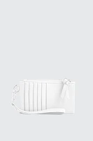 Ardene Topstitched Flat Wallet in White | 100% Recycled Polyester/Faux Leather | Eco-Conscious