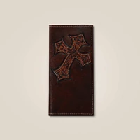 Cross embossed rodeo wallet