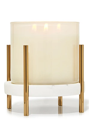Mixed Material Pedestal 3-Wick Candle Holder