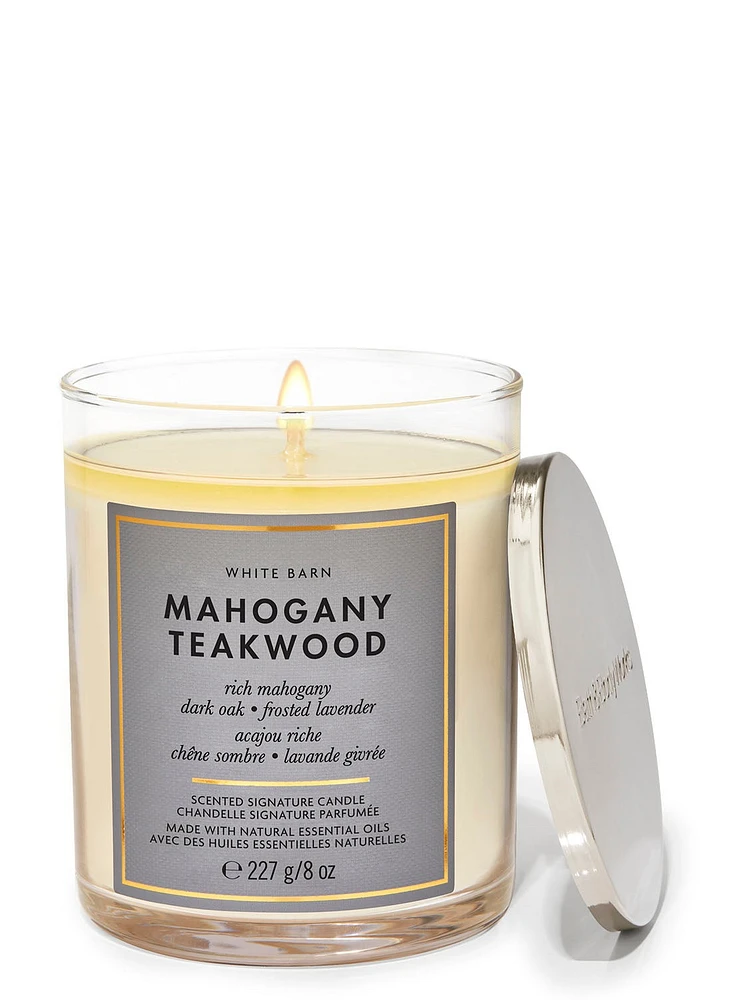 Chandelle à une mèche signature Mahogany Teakwood