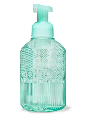 Distributeur de savon moussant pour les mains doux et net vert à motif floral