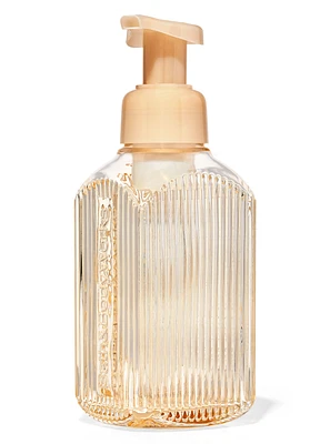 Cream Vertical Lines Gentle & Clean Foaming Hand Soap Dispenser