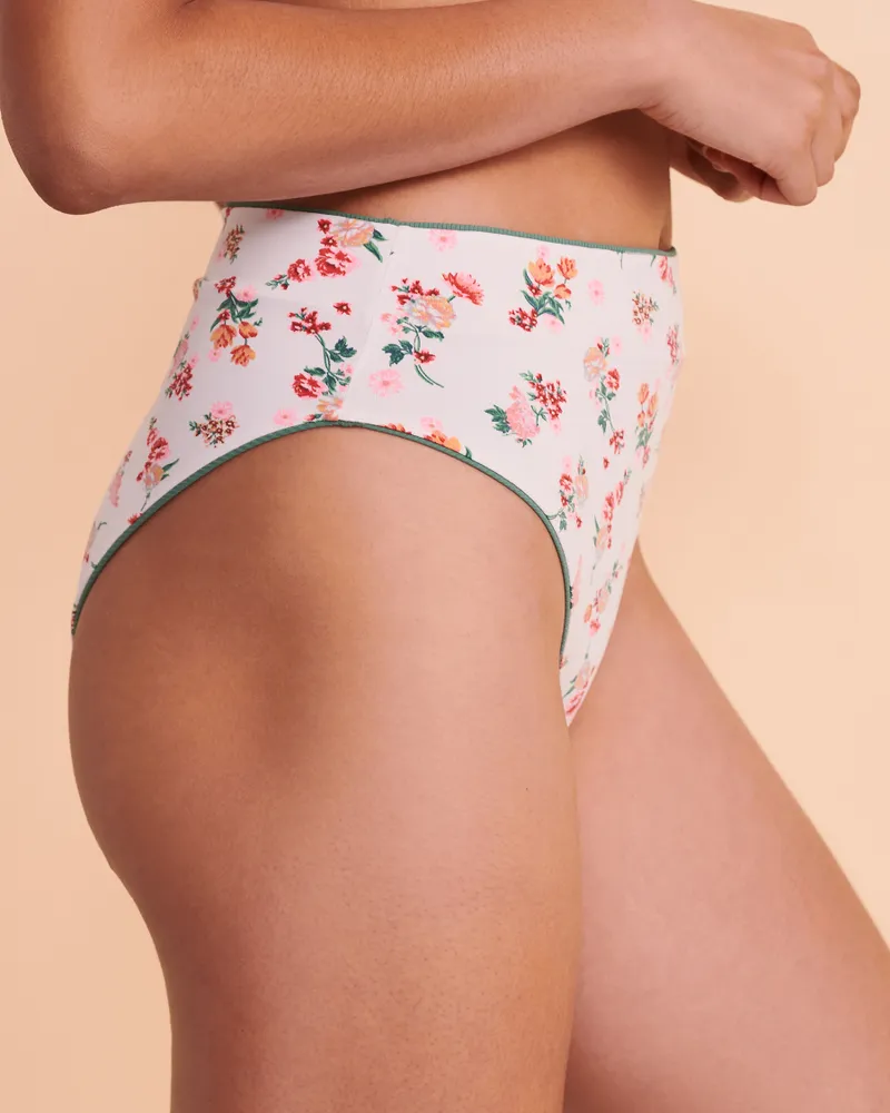 EUCALYPTUS GREEN Suzy Q Reversible High Waist Bikini Bottom