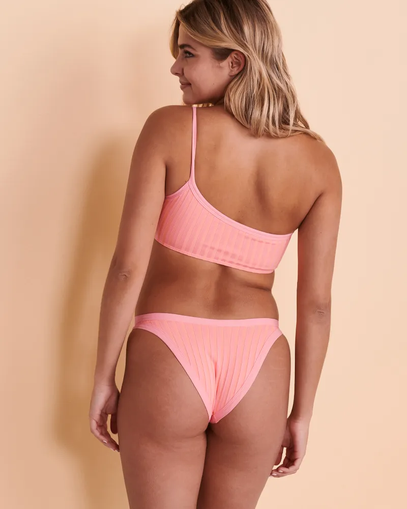 TWO TONE RIB Axel One Shoulder Bikini Top
