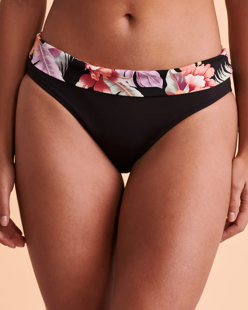 FLIRTATION Contrasting Waistband Bikini Bottom