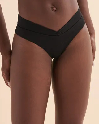 Bas de bikini tanga côtelé