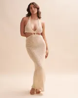 Tricot Halter Maxi Dress