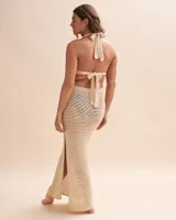 Tricot Halter Maxi Dress