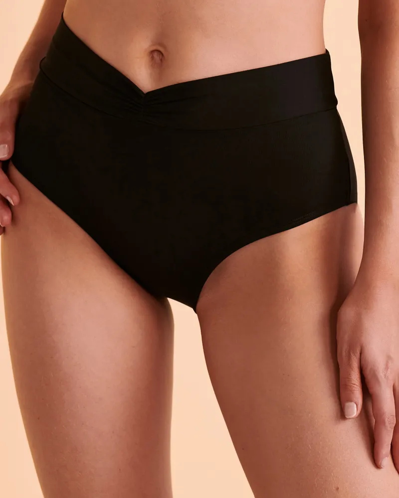 Solid High Waist Bikini Bottom