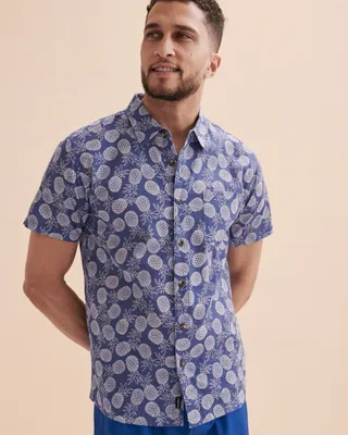 Chemise manches courtes imprimé ananas