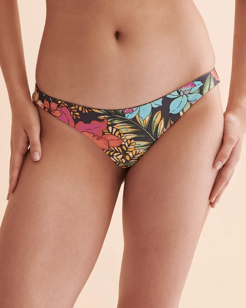 Bas de bikini tanga réversible Reina Tropical