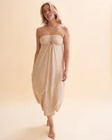 Solid Bandeau Maxi Dress