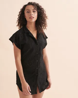 Boho Eyelet Santorini Short Sleeve Shirt