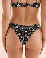 Tropical Cabo Ribbed Low Thong Bikini Bottom
