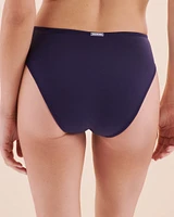 Blue Coastal High Waist Brazilian Bikini Bottom