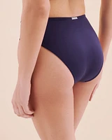 Blue Coastal High Waist Brazilian Bikini Bottom