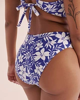 Blue Coastal High Waist Brazilian Bikini Bottom