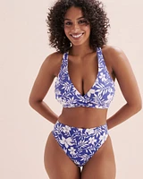 Blue Coastal High Waist Brazilian Bikini Bottom
