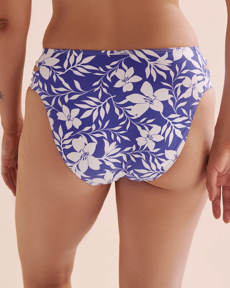 Blue Coastal Mid Rise Bikini Bottom